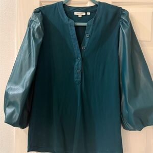 Chico's Deep Teal Blouse with Button Detail